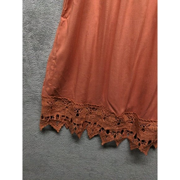 IRIS Women Summer Mini Dress 100% Rayon Off The Shoulder Peach US S(4-6) - Picture 5 of 13